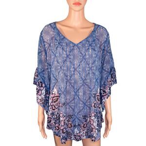 Style & Co. Oversized Pleated Tunic Top Womens Size XL Flowy and Lightweight